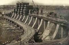 Строительство Днепрогэса, 1934