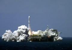 Запуск ракеты в рамках проекта «Морской старт» в Тихом океане