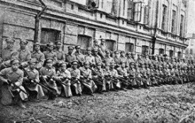 Сотня сечевых стрельцов армии УНР во время военной подготовки. Киев, 1918 г.